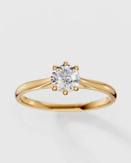 Anel de Noivado Clássico com Moissanite Central de 5mm