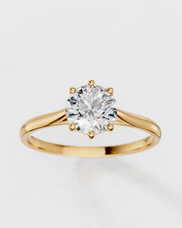 Anel de Noivado Clássico com Moissanite 6,5mm