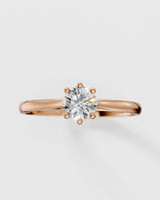 Anel de Noivado Clássico com Moissanite Central de 5mm