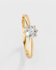 Anel de Noivado Clássico Ouro 18K e Diamante de Laboratório 1 ct