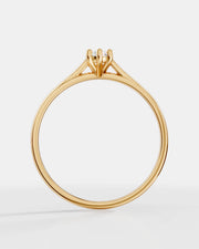 Anel de Noivado Clássico Ouro 18K e Diamante Natural Oval 0,5 ct GIA