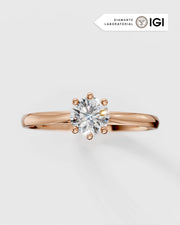 Anel de Noivado Clássico Ouro 18K e Diamante de Laboratório 0,5 ct