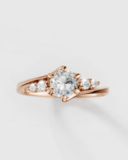 Anel de Noivado Eternity em Moissanites Cravejadas