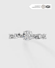 Anel de Noivado Flora em Ouro 18K com Diamante de Laboratório 0,5 ct