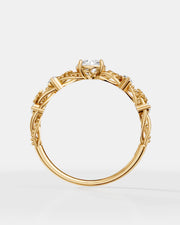 Anel de Noivado Flora em Ouro 18K com Diamante de Laboratório 0,5 ct