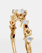 Anel de Noivado Flora em Ouro 18K com Diamante Natural 0,5 ct GIA