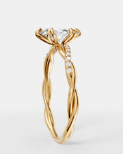 Anel de Noivado Lili Cravejado em Ouro 18K com Diamante de Laboratório 1 ct