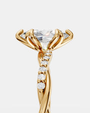 Anel de Noivado Lili Cravejado em Ouro 18K com Diamante de Laboratório 1 ct