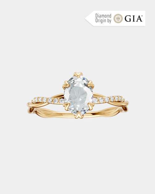 Anel de Noivado Lili Cravejado em Ouro 18K com Diamante Natural 1 ct GIA