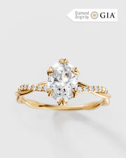 Anel de Noivado Lili Cravejado em Ouro 18K com Diamante Natural 1 ct GIA