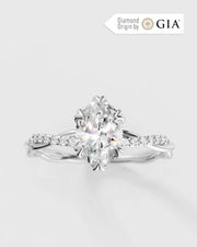 Anel de Noivado Lili Cravejado em Ouro 18K com Diamante Natural 1 ct GIA