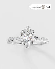 Anel de Noivado Lili Cravejado em Ouro 18K com Diamante de Laboratório 1 ct