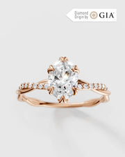 Anel de Noivado Lili Cravejado em Ouro 18K com Diamante Natural 1 ct GIA