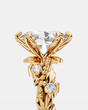 Anel de Noivado Lili Floral em Ouro 18K com Diamante de Laboratório 1 ct