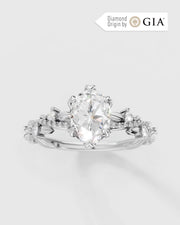 Anel de Noivado Lili Floral em Ouro 18K com Diamantes Naturais GIA 1 ct