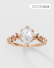 Anel de Noivado Lili Floral em Ouro 18K com Diamantes Naturais GIA 1 ct