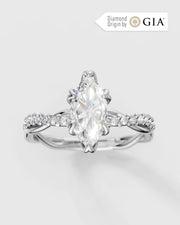 Anel de Noivado Lili Marquise em Ouro 18K com Diamantes Naturais GIA 1 ct