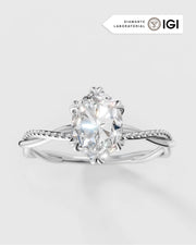 Anel de Noivado Lili em Ouro 18K com Diamante de Laboratório 1 ct