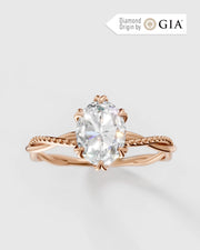 Anel de Noivado Lili em Ouro 18K com Diamante Natural 1 ct GIA
