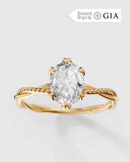 Anel de Noivado Lili em Ouro 18K com Diamante Natural 1 ct GIA