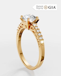 Anel de Noivado Paris em Ouro 18K e Diamantes Naturais GIA 1 ct