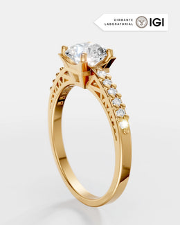 Anel de Noivado Paris em Ouro 18K e Diamante de Laboratório 1 ct