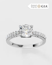 Anel de Noivado Paris em Ouro 18K e Diamantes Naturais GIA 1 ct