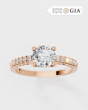 Anel de Noivado Paris em Ouro 18K e Diamantes Naturais GIA 1 ct
