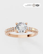 Anel de Noivado Paris em Ouro 18K e Diamante de Laboratório 1 ct