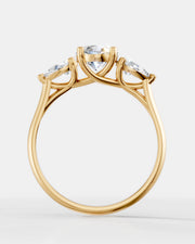 Anel de Noivado Trinity em Ouro 18K e Diamante de Laboratório 1 ct