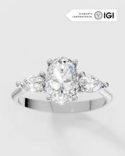 Anel de Noivado Trinity em Ouro 18K e Diamante de Laboratório 1 ct