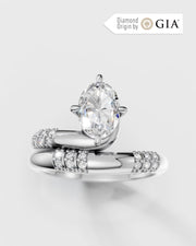 Anel de Noivado Vitória em Ouro 18K e Diamantes Naturais GIA 1ct
