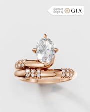 Anel de Noivado Vitória em Ouro 18K e Diamantes Naturais GIA 1ct