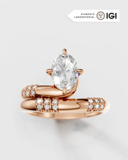 Anel de Noivado Vitória em Ouro 18K e Diamante de Laboratório 1ct