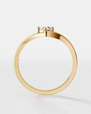 Anel de Noivado Crown V em Ouro 18K com Diamante de Laboratório 0,5 ct