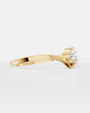 Anel de Noivado Crown V em Ouro 18K com Diamante Natural 0,5 ct GIA