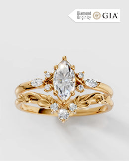 Conjunto Fleur em Ouro 18K e Diamantes Naturais GIA 0,5 ct