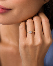 Anel de Noivado Clássico Ouro 18K e Diamante Natural 0,5 ct GIA